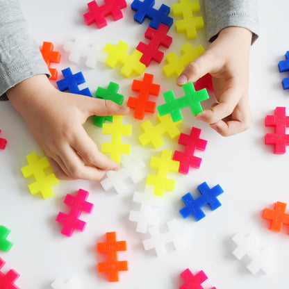 Hands building with BIG 100 pc neon pieces