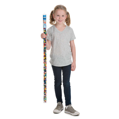 Girl standing beside a tall Super Tube - Basic