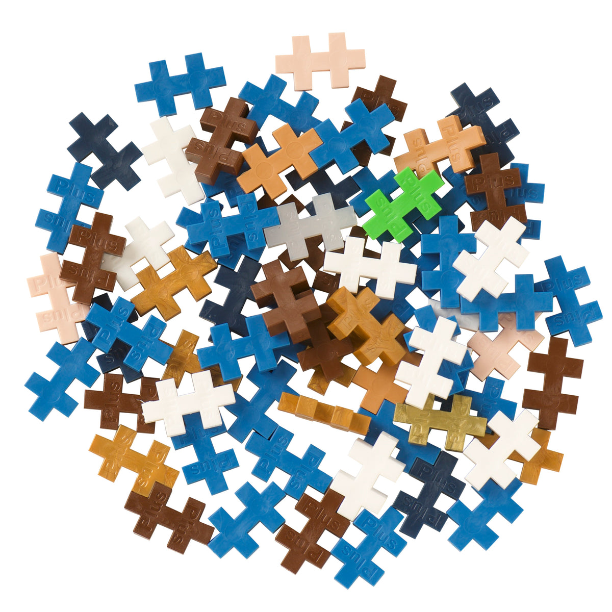Tube - Wizard: pile of blue, brown, white and tan pieces
