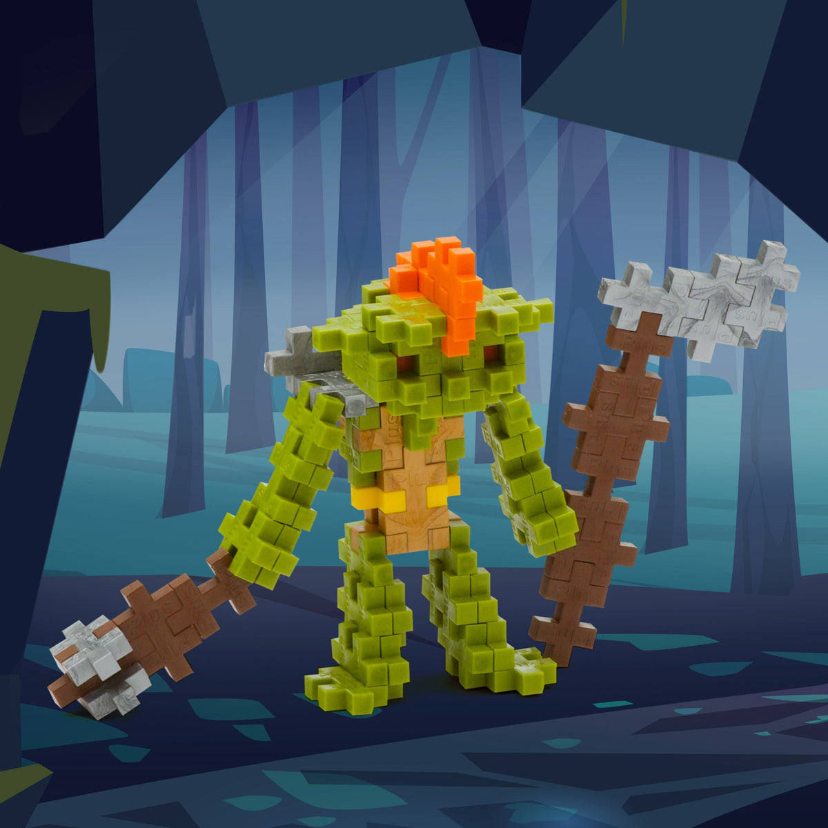 Tube - Ogre: green ogre build with a club in an illustrated forest