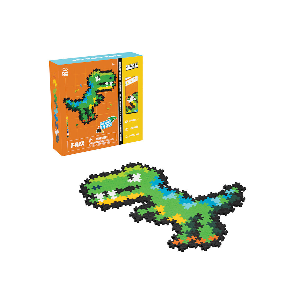 Puzzle by Number® - 250 pc T-Rex box with completed T-Rex build
