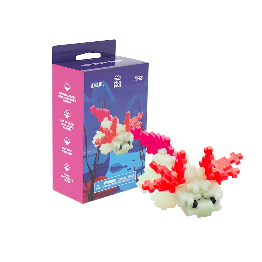 Box - Axolotl with pink and white axolotl build