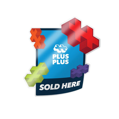 Plus-Plus "SOLD HERE" Window Cling