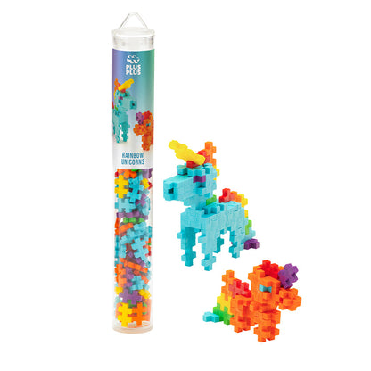 Tube - 100pc - Rainbow Unicorns: tube with teal and orange unicorn builds