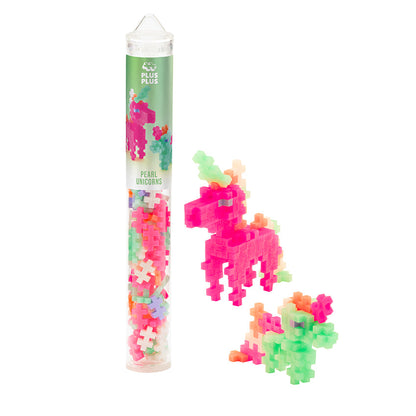 Tube - 100pc - Pearl Unicorns: tube with pink and mint unicorn builds