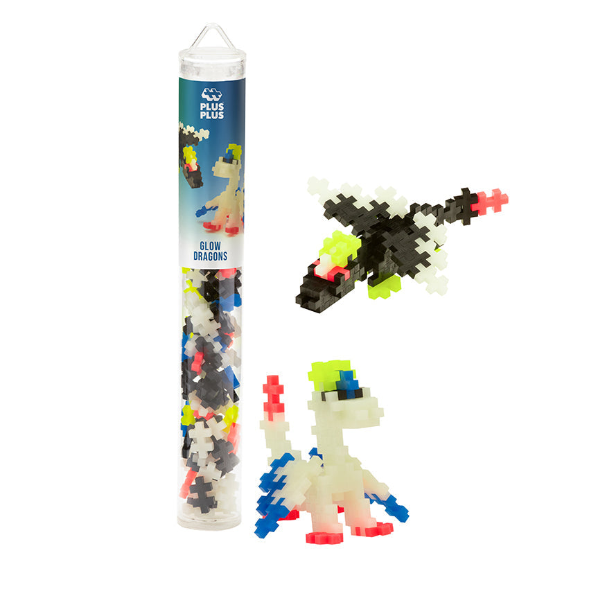 Tube - 100pc - Glow Dragons: tube with two dragon builds